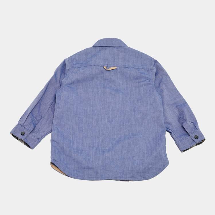 Pre Owned Burberry Kids Blue Chambray Shirt 2 Yrs