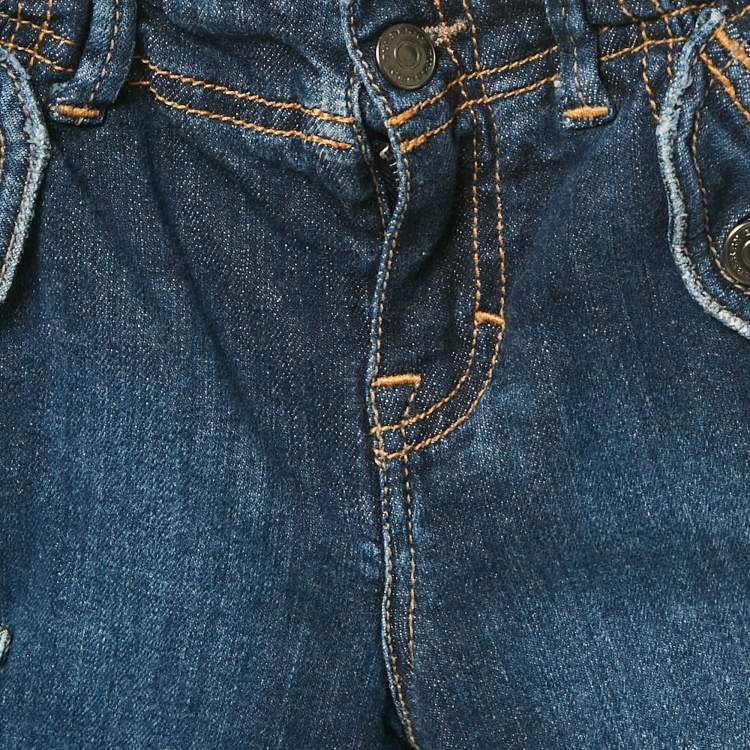 Pre Owned Burberry Kids Faded Denim Cargo Pants 3 Yrs 