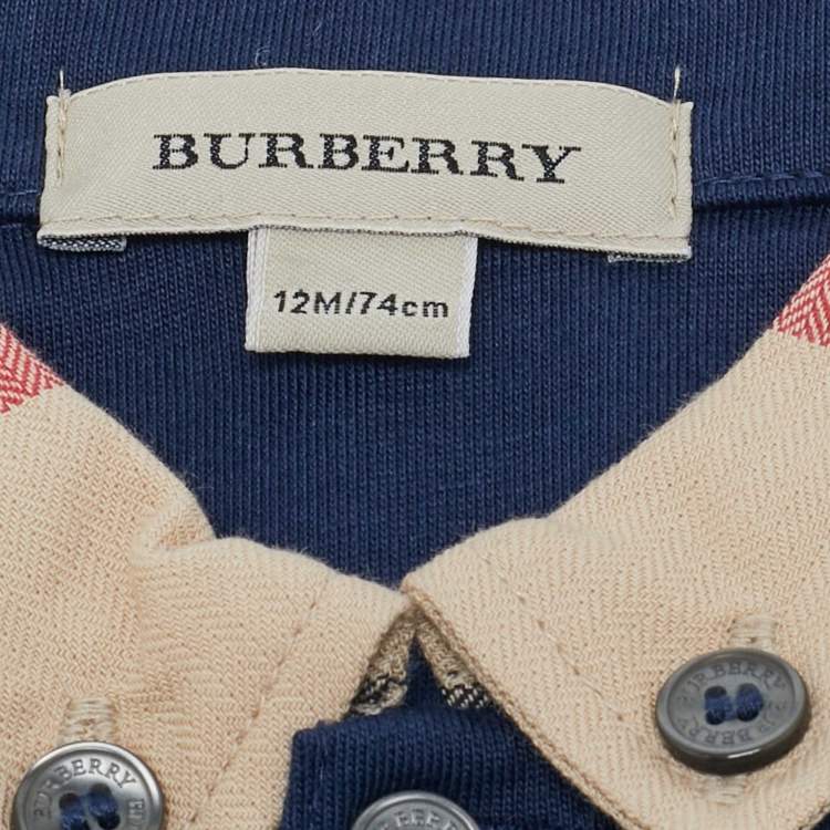 Pre Owned Burberry Children Blue Jersey T-Shirt 12M