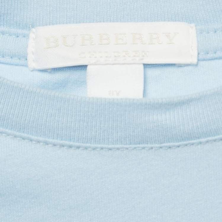 Pre Owned Burberry Children Blue Nova Checks Pocket T-Shirt 5 Yrs