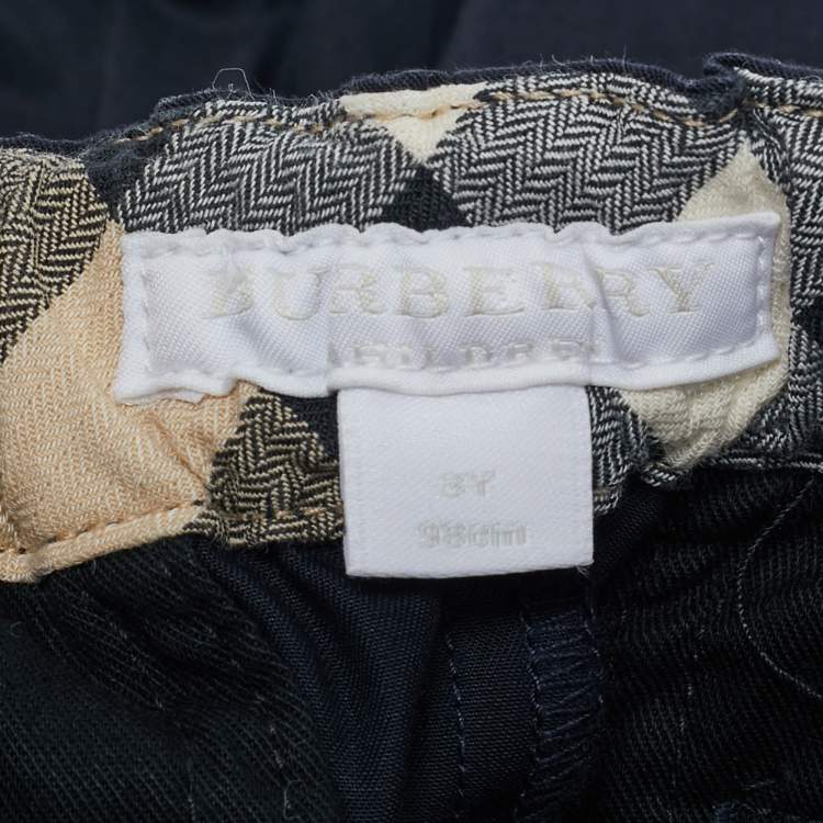 Pre Owned Burberry Children Navy Blue Cotton Shorts 3 Yrs