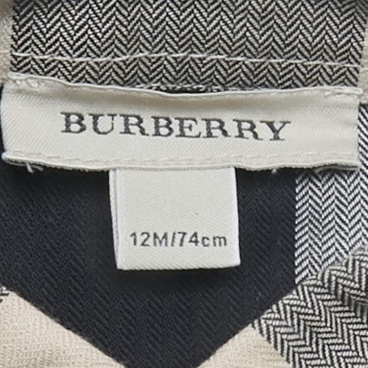 Pre Owned Burberry Children Blue/Beige Cotton 3 Piece Set 12M