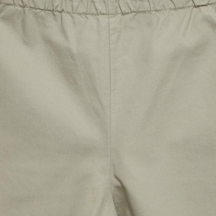 Pre Owned Burberry Children Beige Check Roll-Up Cotton Pants 12M