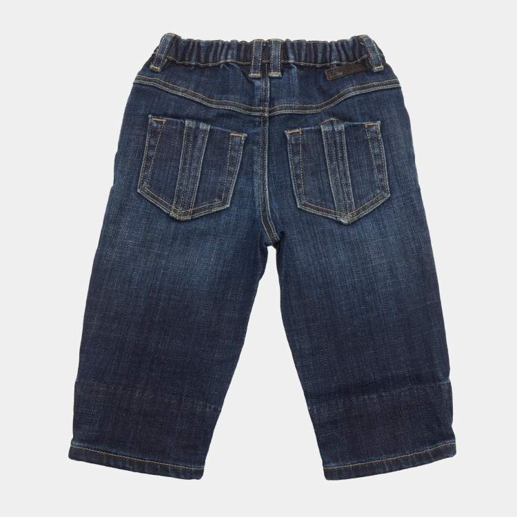 Pre Owned Burberry Children Navy Blue Denim Pants 9M