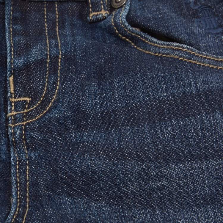 Pre Owned Burberry Children Navy Blue Denim Pants 9M