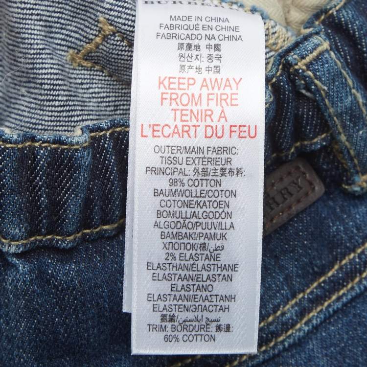 Pre Owned Burberry Children Navy Blue Denim Pants 9M