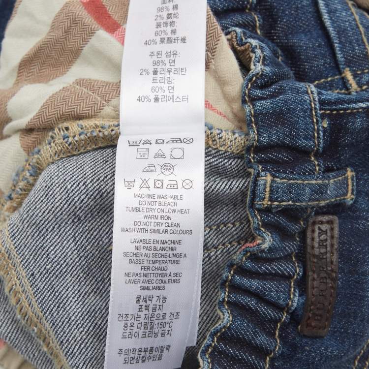 Pre Owned Burberry Children Navy Blue Denim Pants 9M