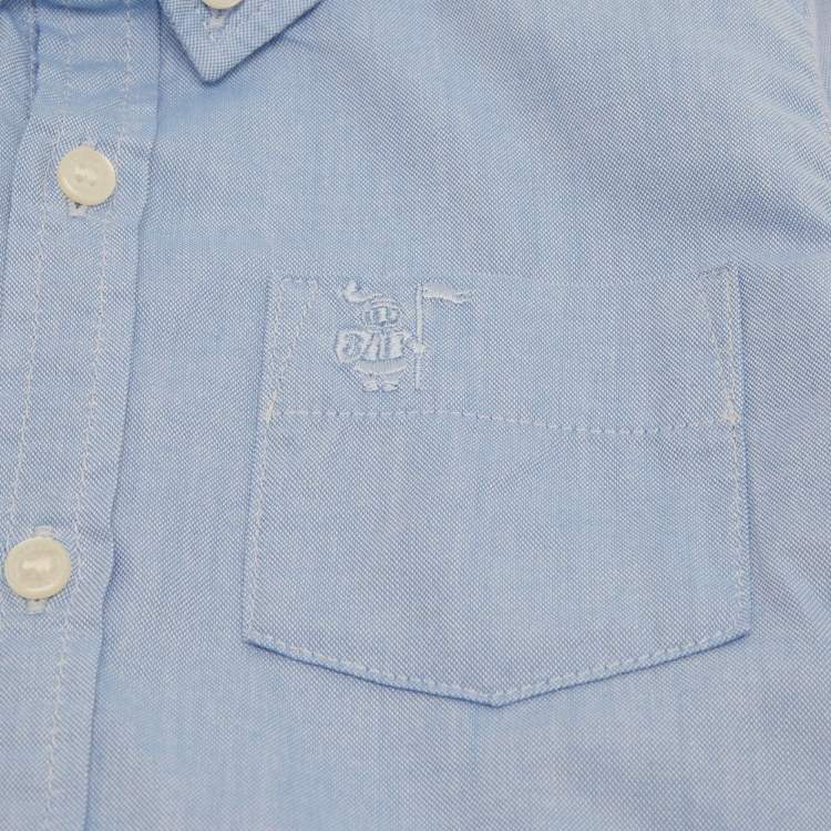 Pre Owned Burberry Children Blue Cotton Long Sleeve Shirt 2Y