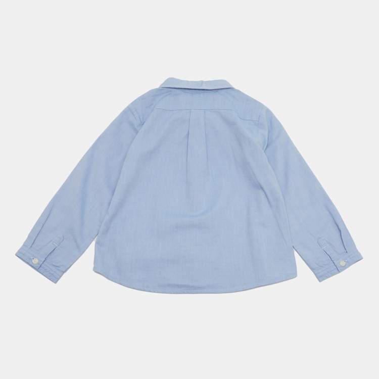 Pre Owned Burberry Children Blue Cotton Long Sleeve Shirt 2Y