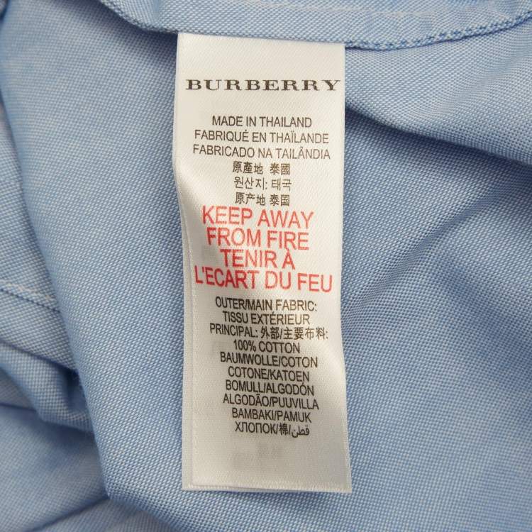 Pre Owned Burberry Children Blue Cotton Long Sleeve Shirt 2Y