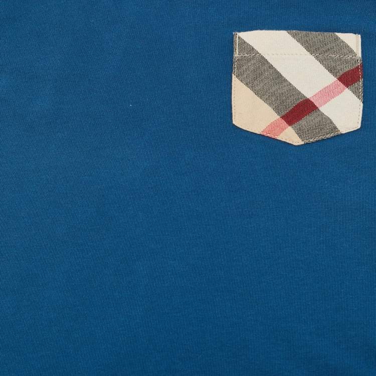 Pre Owned Burberry Blue/Beige Cotton 2 Piece Shorts and T-shirt Set 2 Yrs