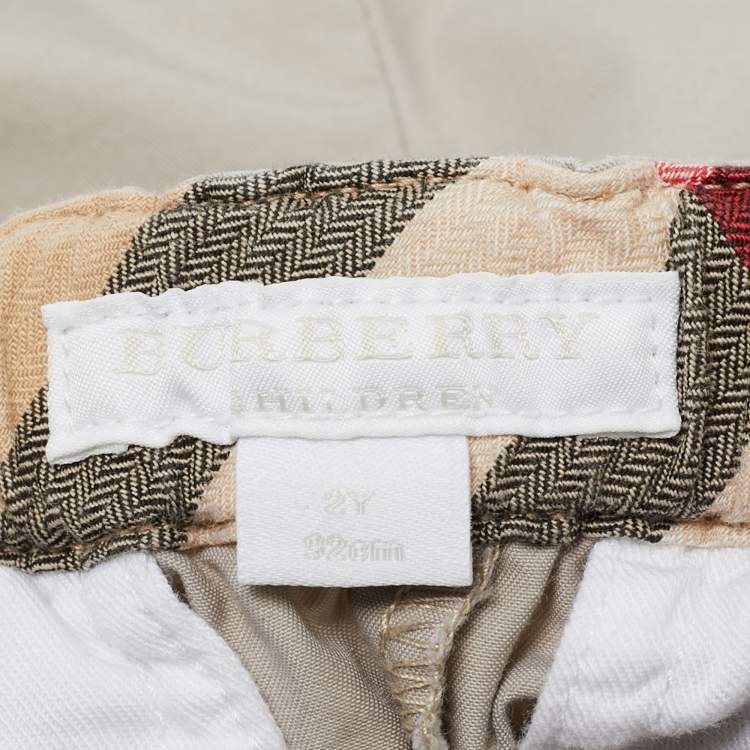 Pre Owned Burberry Blue/Beige Cotton 2 Piece Shorts and T-shirt Set 2 Yrs