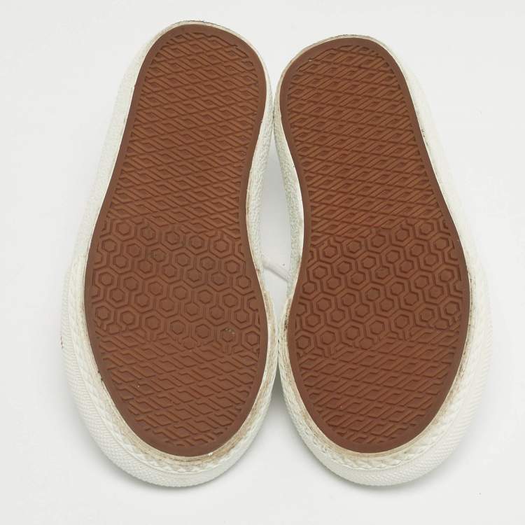 Pre Owned Burberry White Canvas Larkhall Sneakers Size 27