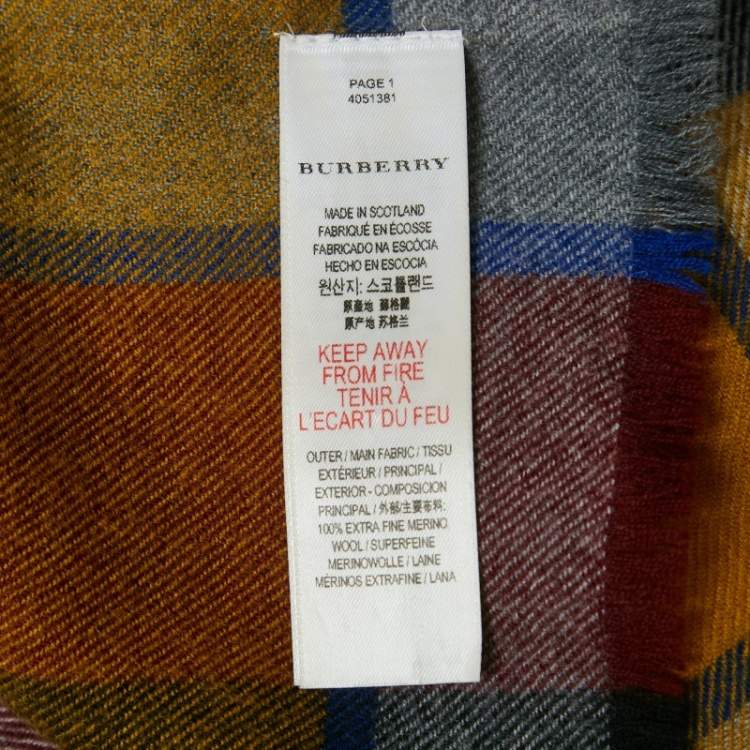مملوكة مسبقًا Burberry Children Multicolor Checks Wool Stole