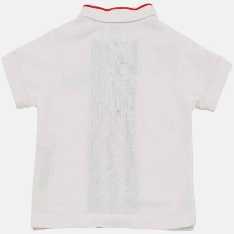 مملوكة مسبقًا Burberry White Logo Detail Cotton Knit T-Shirt 18M