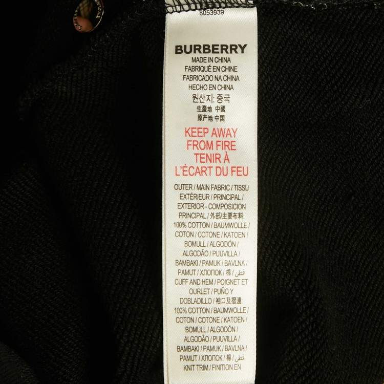 Pre Owned Burberry Black Cotton Check Kids Jonah Hoodie 12 Yrs