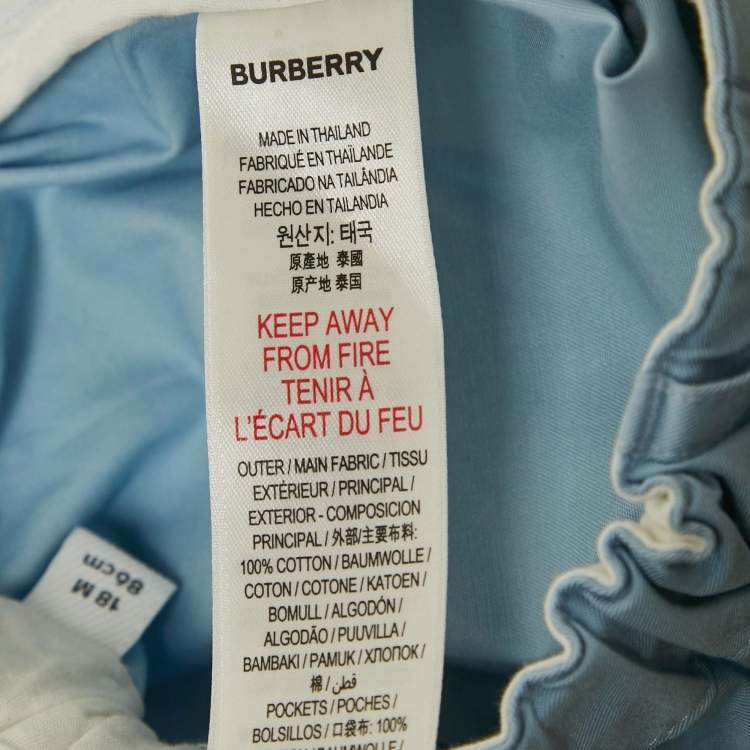 Pre Owned Burberry Kids Blue Cotton Shorts 18M