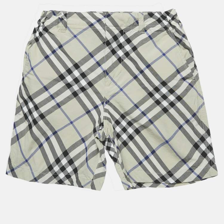 Pre Owned Burberry Grey Checks Cotton Shorts 6Yrs