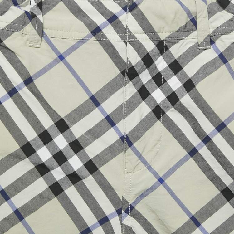 Pre Owned Burberry Grey Checks Cotton Shorts 6Yrs