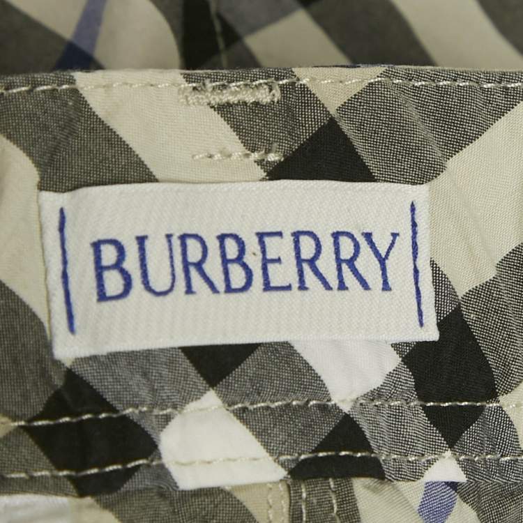 Pre Owned Burberry Grey Checks Cotton Shorts 6Yrs
