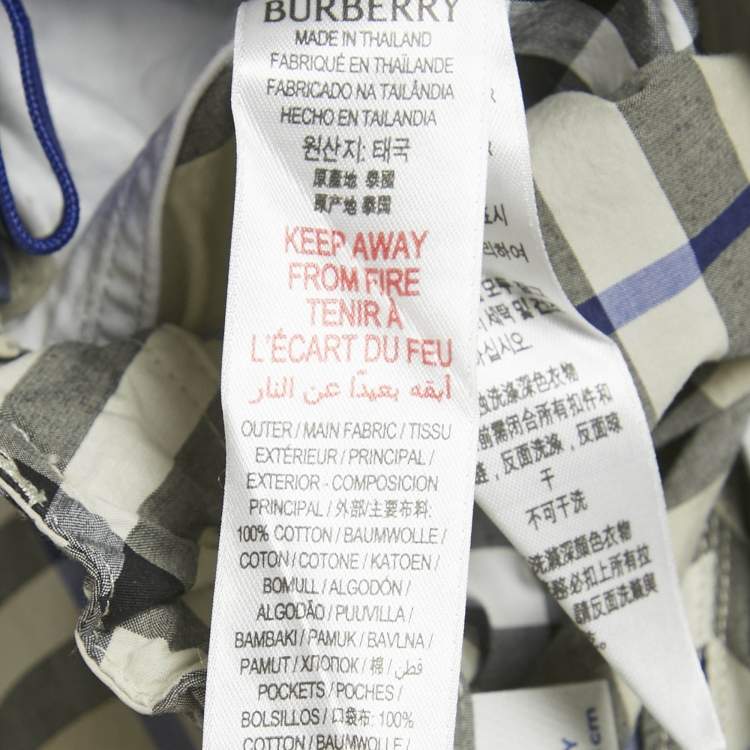 Pre Owned Burberry Grey Checks Cotton Shorts 6Yrs