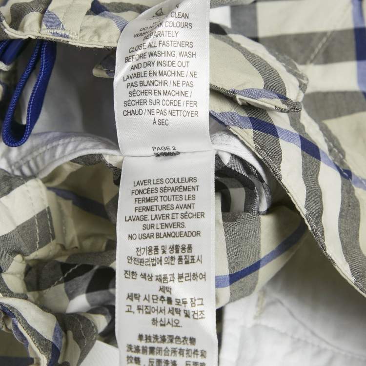Pre Owned Burberry Grey Checks Cotton Shorts 6Yrs