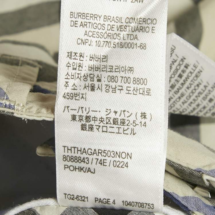 Pre Owned Burberry Grey Checks Cotton Shorts 6Yrs