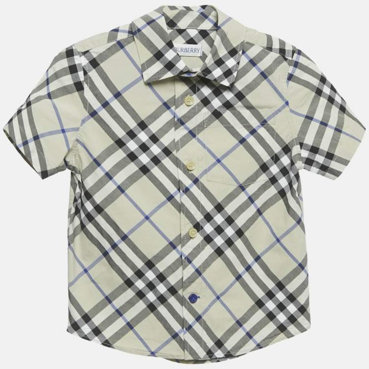 Pre Owned Burberry Kids Grey Nova Checks Cotton Shirt 4Yrs