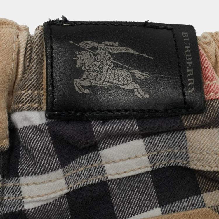 Pre Owned Burberry Kids Beige Nova Check Print Cotton Pants 2 Yrs