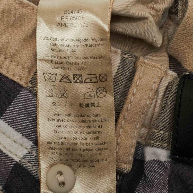 Pre Owned Burberry Kids Beige Nova Check Print Cotton Pants 2 Yrs