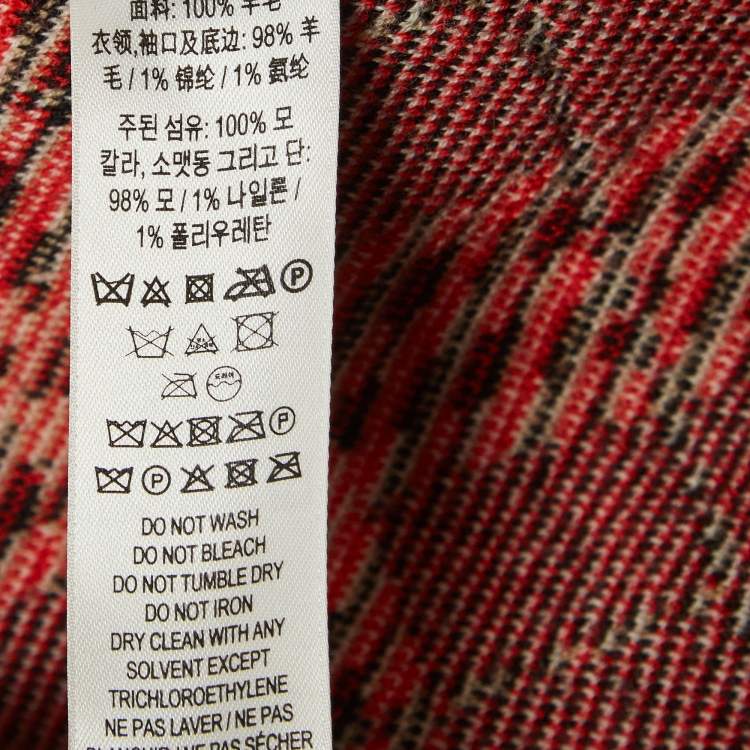 Pre Owned Burberry Beige Checked Merino Wool Sweatshirt 10Yrs