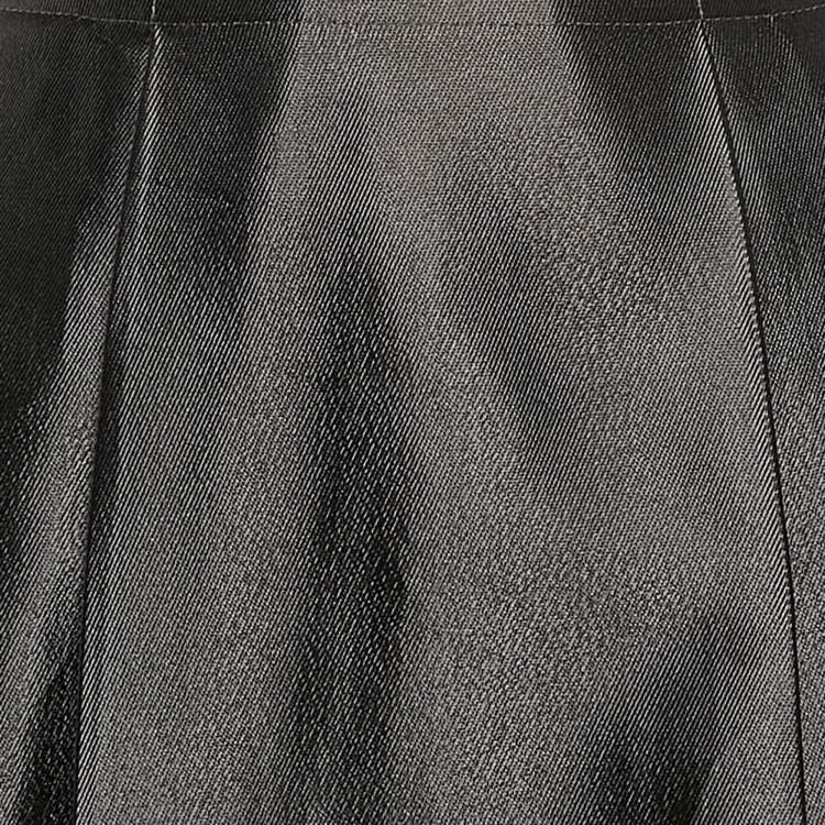 Pre Owned Burberry Kids Metallic Grey Gabardine Pleated Skirt 14 Yrs