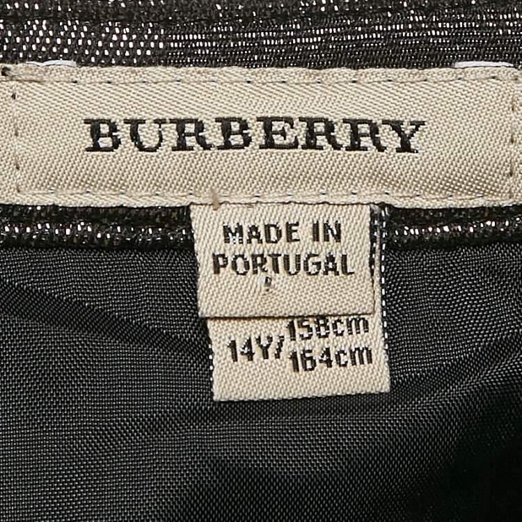 مملوكة مسبقًا Burberry Black Checked Lurex Pleated Mini Skirt 14 Yrs