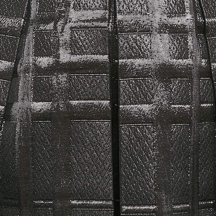 مملوكة مسبقًا Burberry Black Checked Lurex Pleated Mini Skirt 14 Yrs