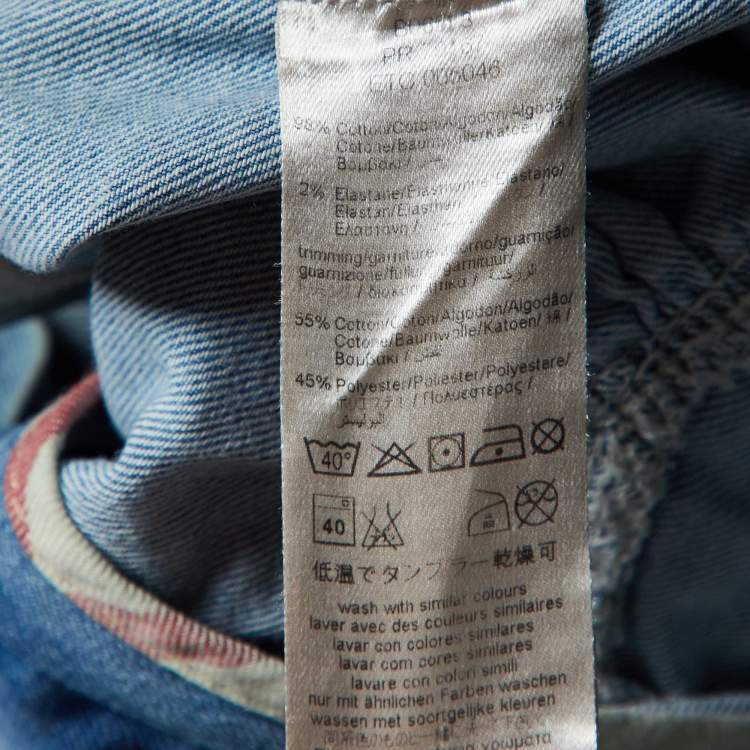 Pre Owned Burberry Kids Blue Washed Denim Full Sleeve Top 3 Yrs