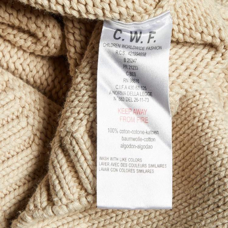 Pre Owned Burberry Beige Embroidered Cotton Full Sleeve Jumper 10 Yrs