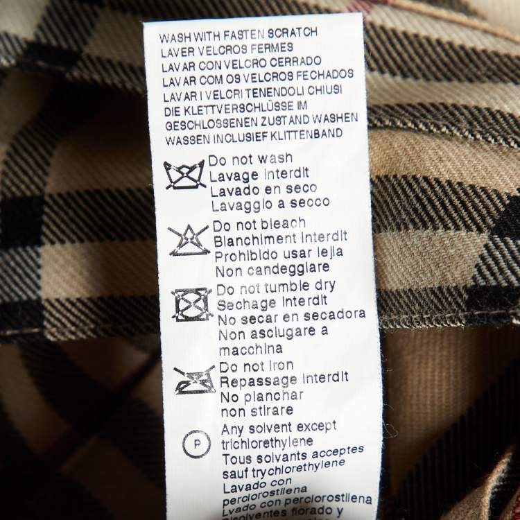 Pre Owned Burberry Beige Tartan Check Wool Blend Pleated Wrap Skirt 8 Yrs