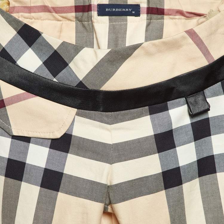 Pre Owned Burberry Kids Beige Vintage Check Cotton Short 10 Yrs