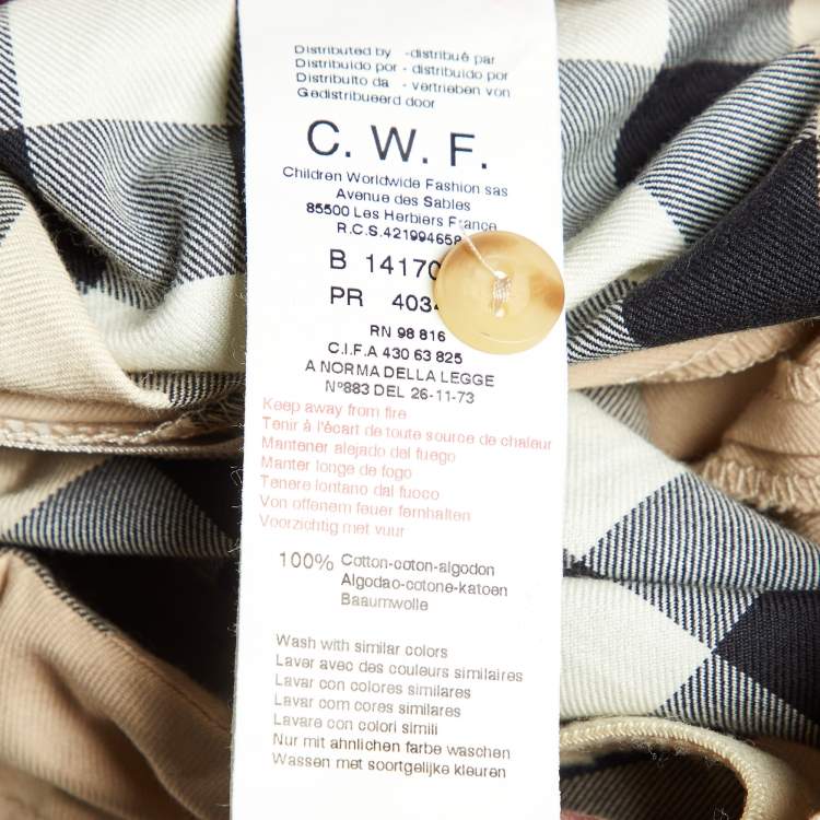 Pre Owned Burberry Kids Beige Vintage Check Cotton Short 10 Yrs