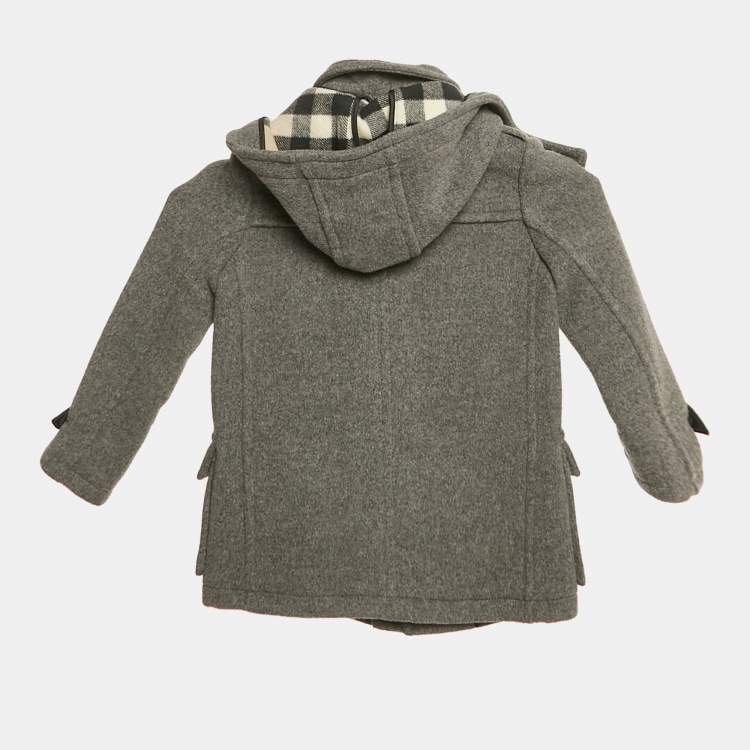 Pre Owned Burberry Children Wool Felt Hooded Duffle Coat 4 Yrs
