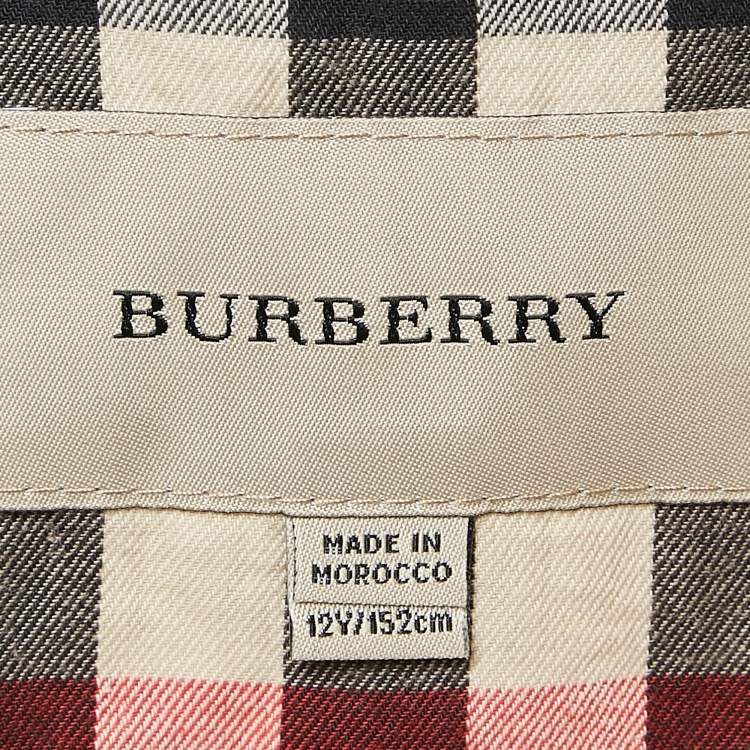 Pre Owned Burberry Kids Beige Nylon Button Front Quilted Jacket 12 Yrs