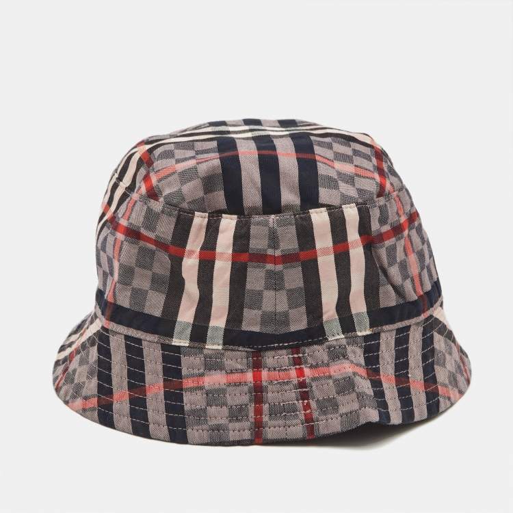 Pre Owned Burberry Kids Vintage Check Cotton Bucket Hat 1-3M