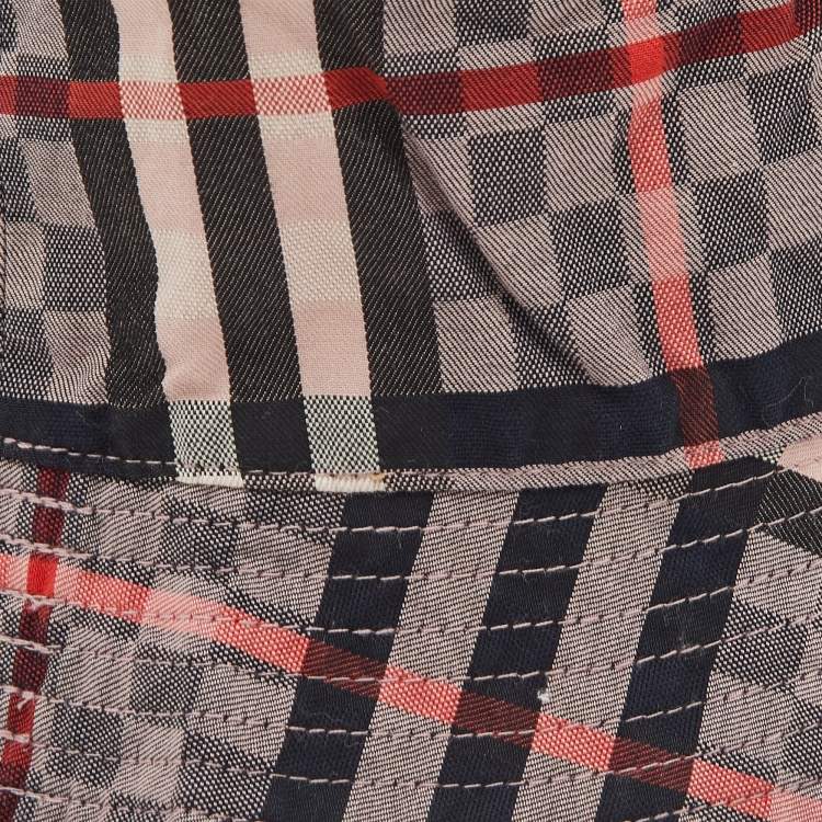 Pre Owned Burberry Kids Vintage Check Cotton Bucket Hat 1-3M