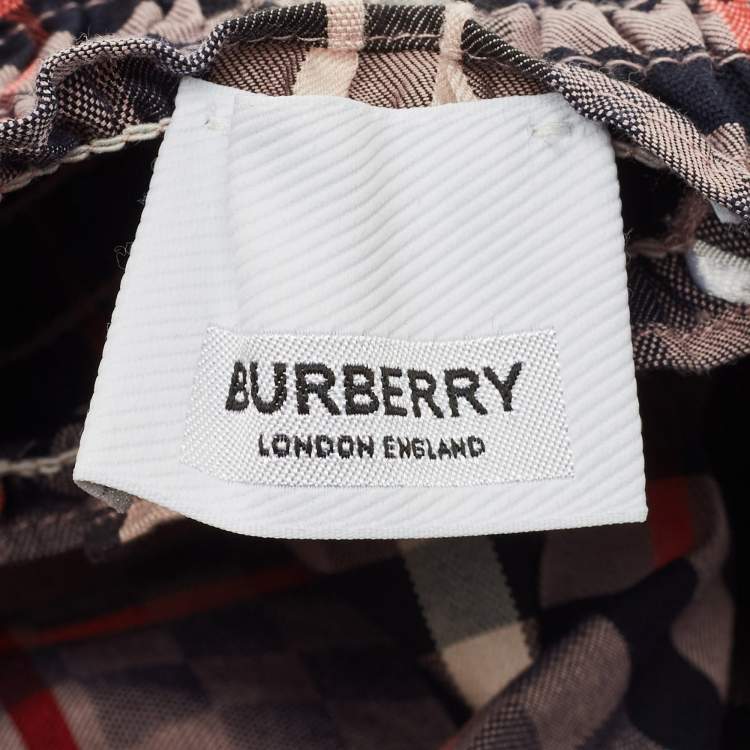 Pre Owned Burberry Kids Vintage Check Pattern Cotton Romper 3M