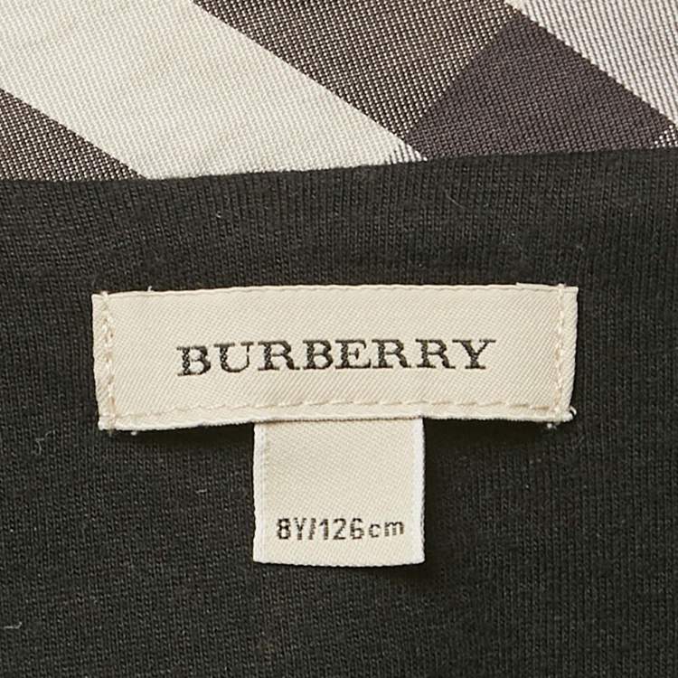 Pre Owned Burberry Kids Black Cotton Zip Up Jacket 8 Yrs