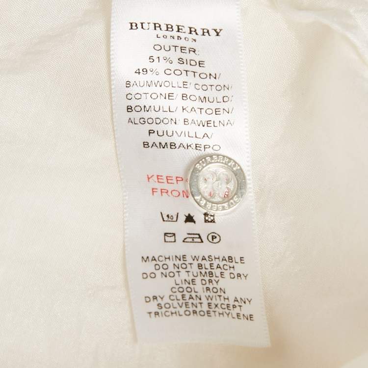 Pre Owned Burberry Kids White Silk and Cotton Button Front Top 16 Yrs