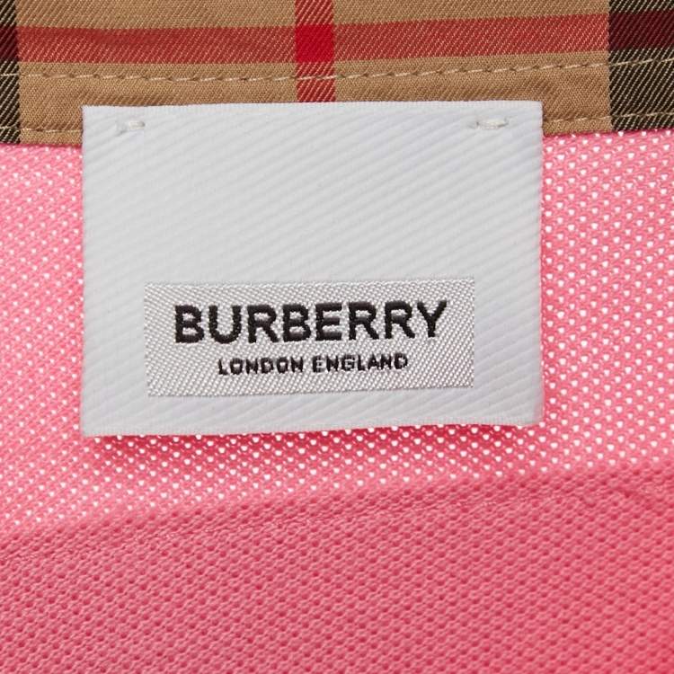 Pre Owned Burberry Kids Pink Cotton Pique Pleated Polo Dress 8 Yrs