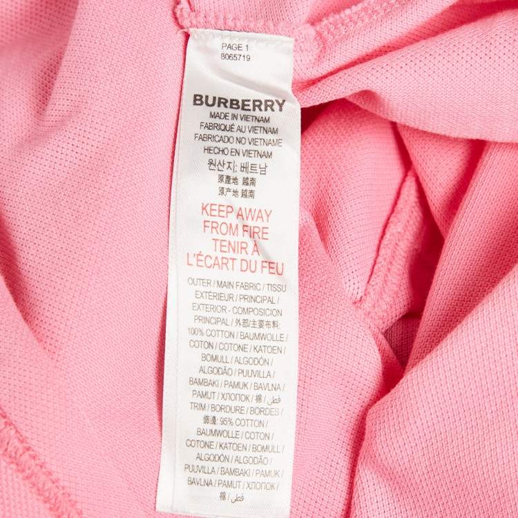 Pre Owned Burberry Kids Pink Cotton Pique Pleated Polo Dress 8 Yrs