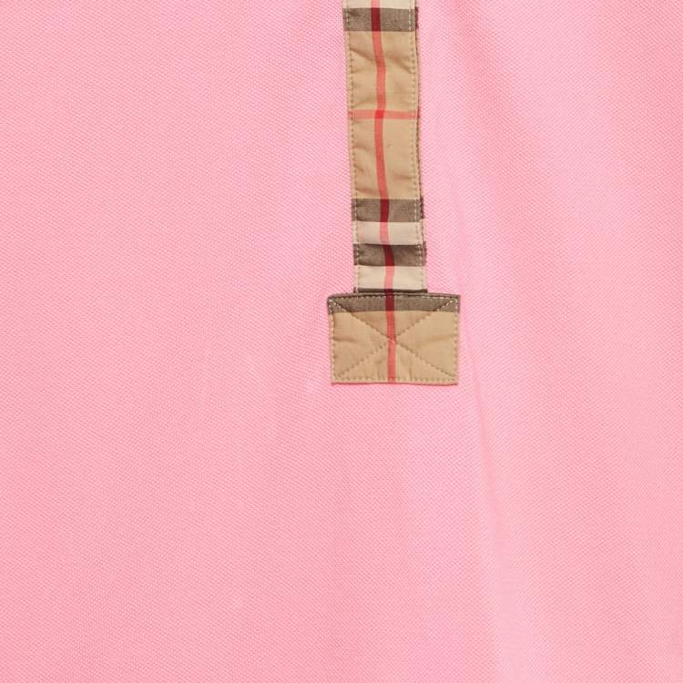 Pre Owned Burberry Kids Pink Cotton Pique Pleated Polo Dress 8 Yrs