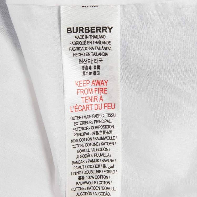 Pre Owned Burberry Kids Blue Printed Cotton Belted Dress 12 Yrs